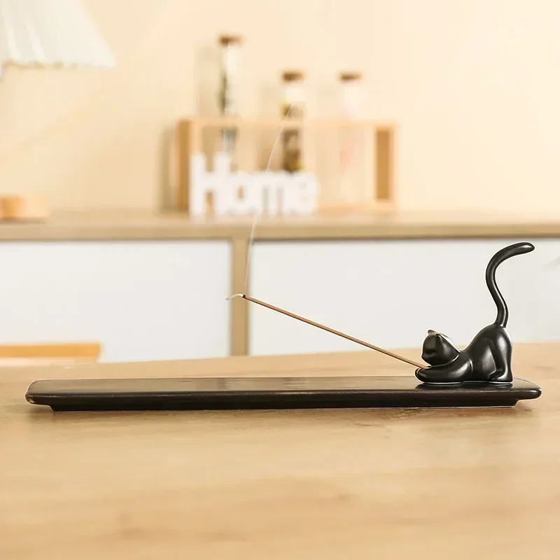 Home Fragrance Incense Sticks - 1pc,Home Decor Incense Burner Cute Cat