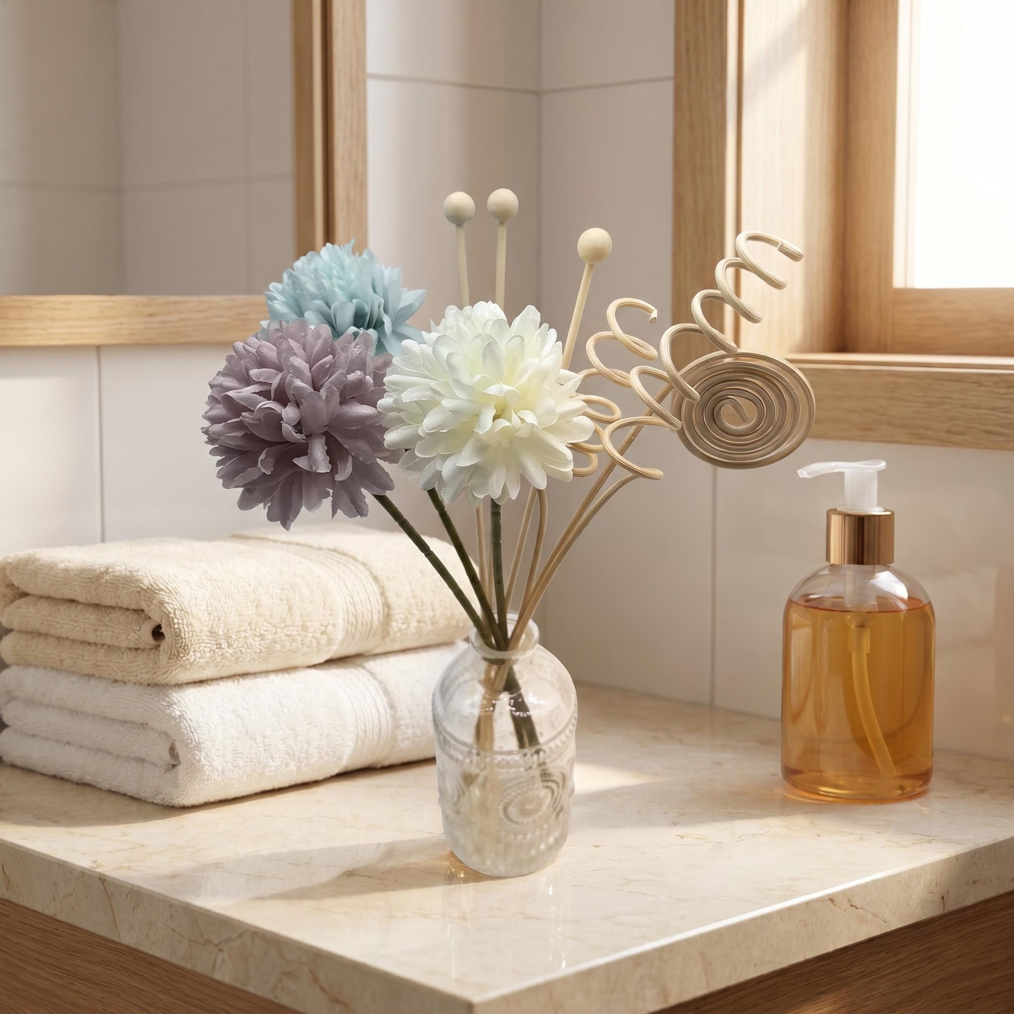 Reed Diffuser Set - diy diffuser sticks set, artificial flower