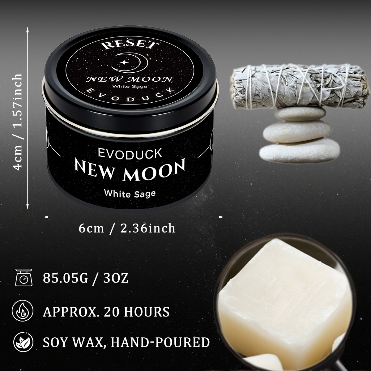 1pc New Moon Scented Candles C - Soy Wax Flake ulasan dan harga