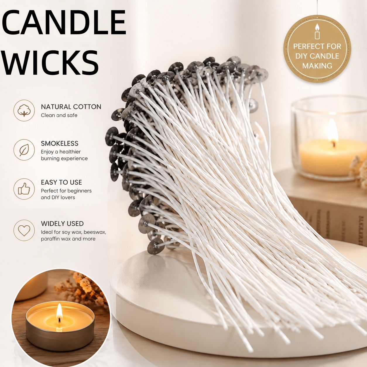 Smokeless Candle Wicks Soy wax - Soy Wax Flake ulasan dan harga