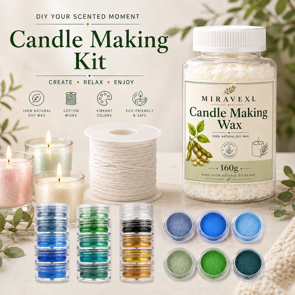 MIRAVEXL Soy Candle Wax 160g o - Soy Wax Flake ulasan dan harga