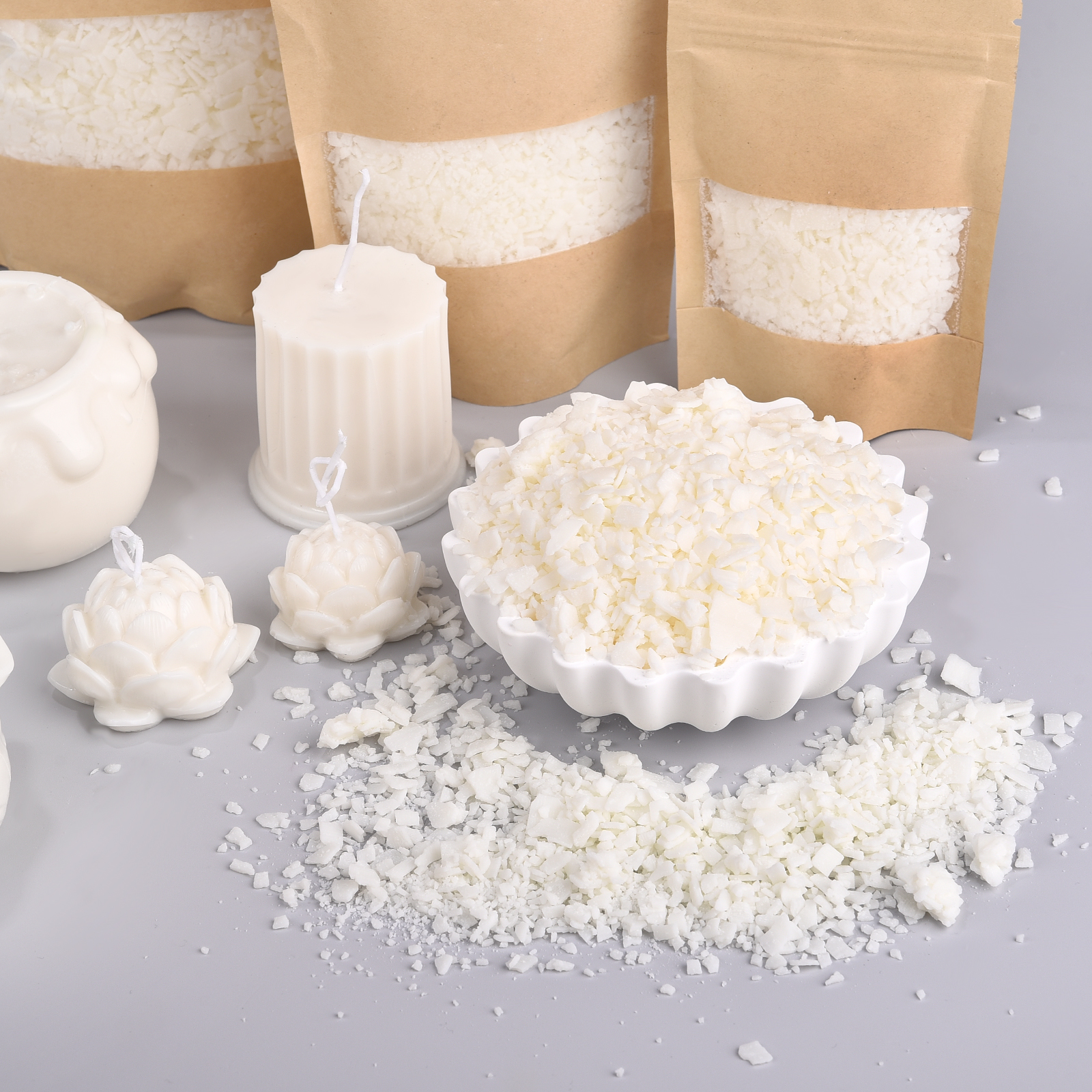 50g-1kg Natural Soybean Wax Fl - Soy Wax Flake ulasan dan harga