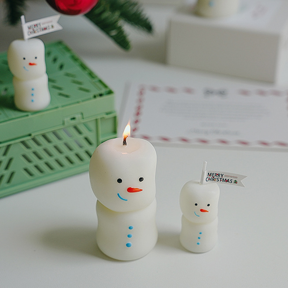 1Pc Cute Snowman Scented Candl - Home Fragrance English Pear And Freesia ulasan dan harga