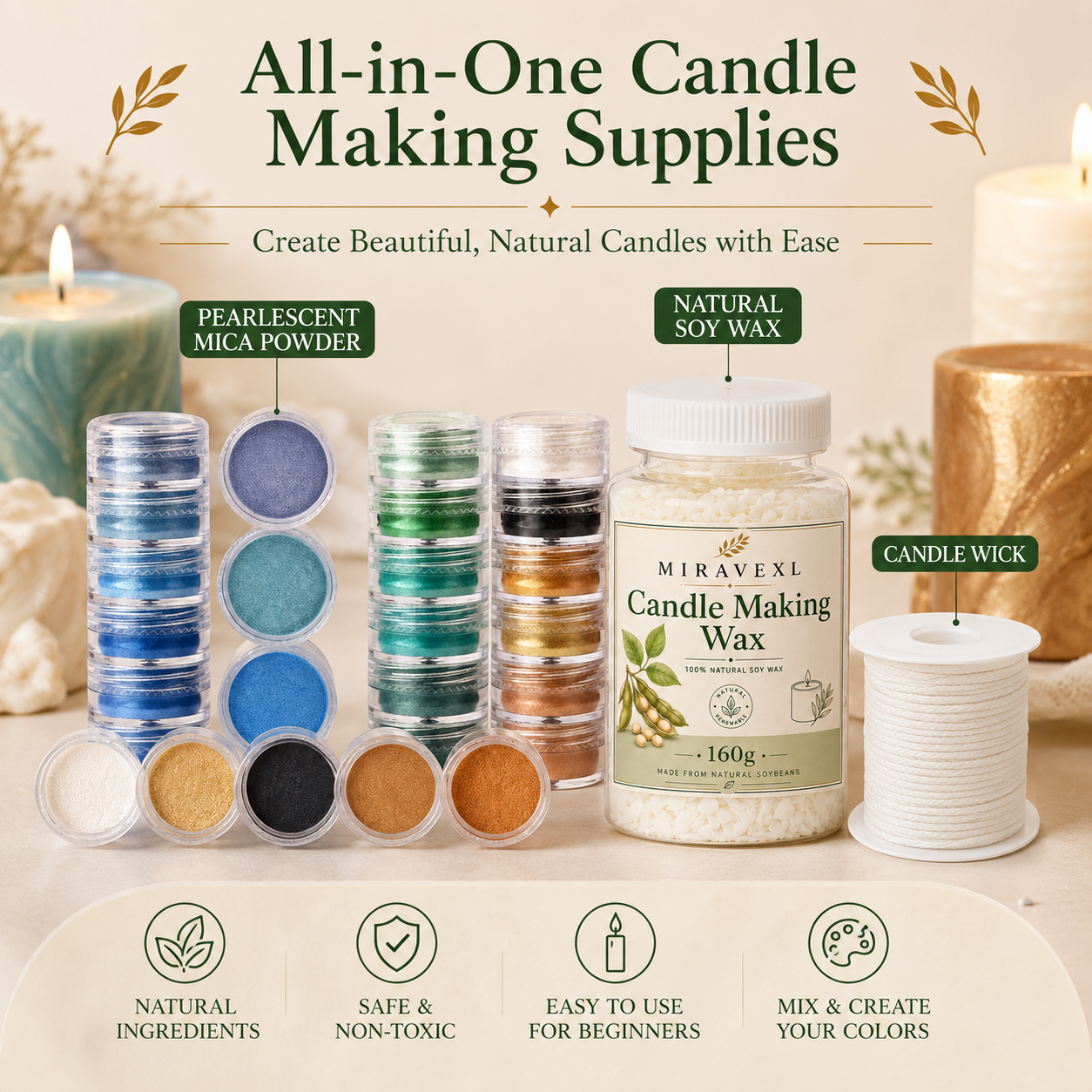 MIRAVEXL Natural Soy Wax 160g  - Soy Wax Flake ulasan dan harga