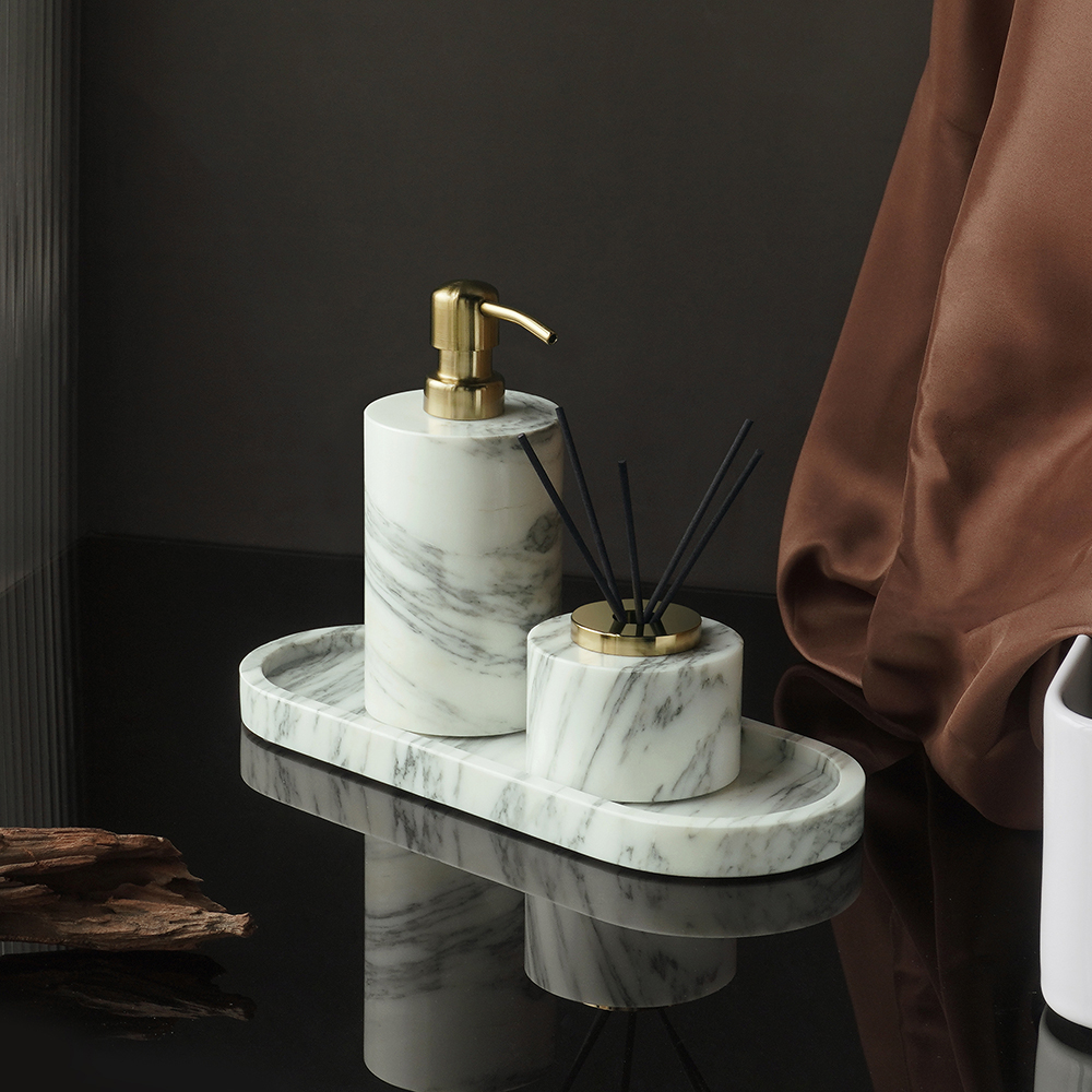 White Arabescato Natural Marbl - Reed Diffuser Set ulasan dan harga