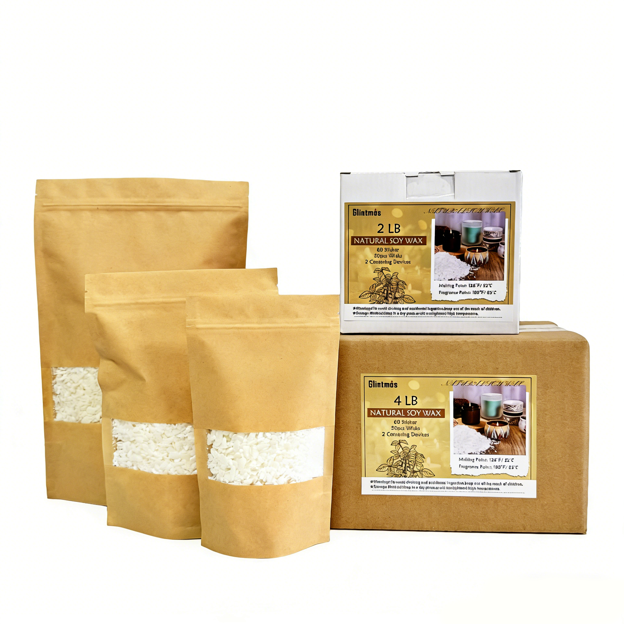 50g-1000g 100% Natural Soy Wax - Soy Wax Flake ulasan dan harga